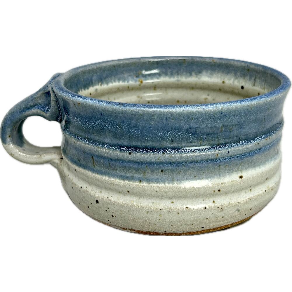 Art‎ Pottery Hand Thrown Stoneware Soup Mug Blue Grey